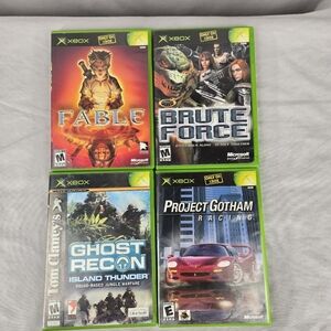 Lot Of 4 Original XBOX Games Fable Project Gotham Brute Force Ghost Recon Works
